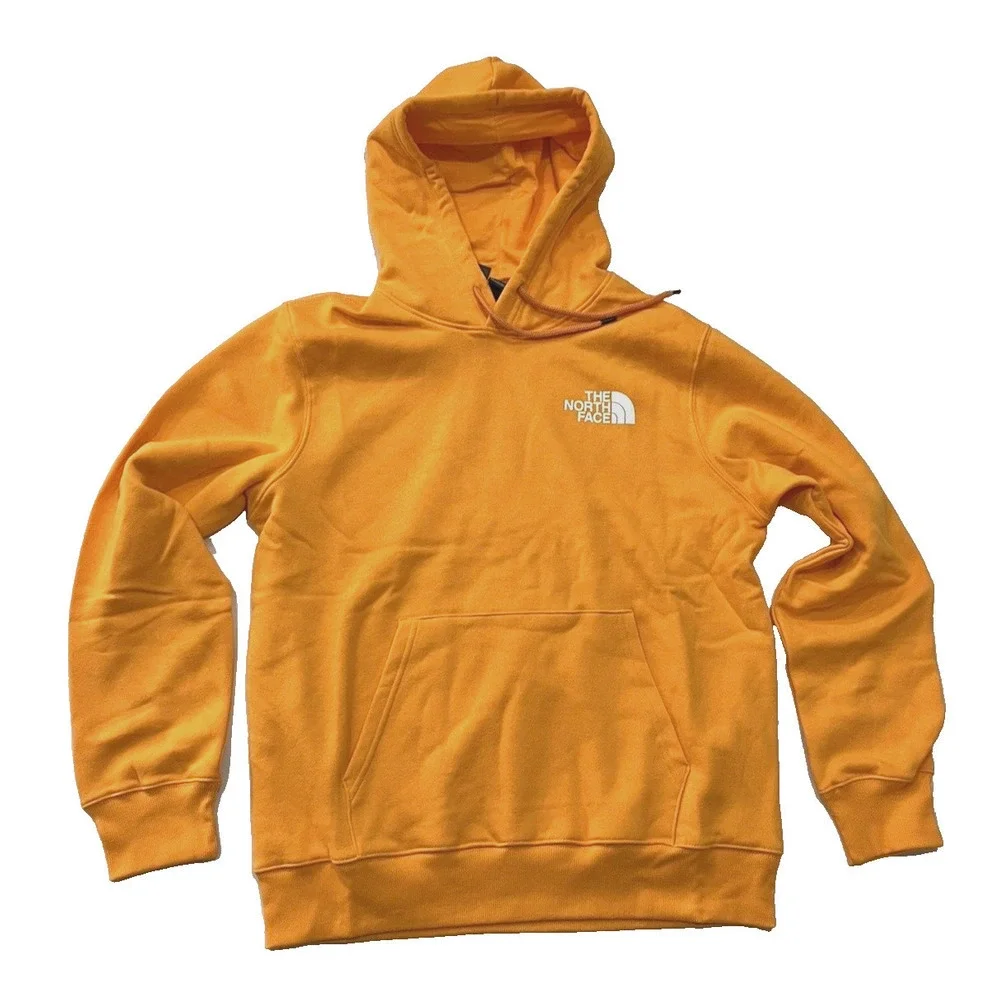 The North Face men's Box NSE logo Hoodie Sweatshirt size Large L Cone Orange